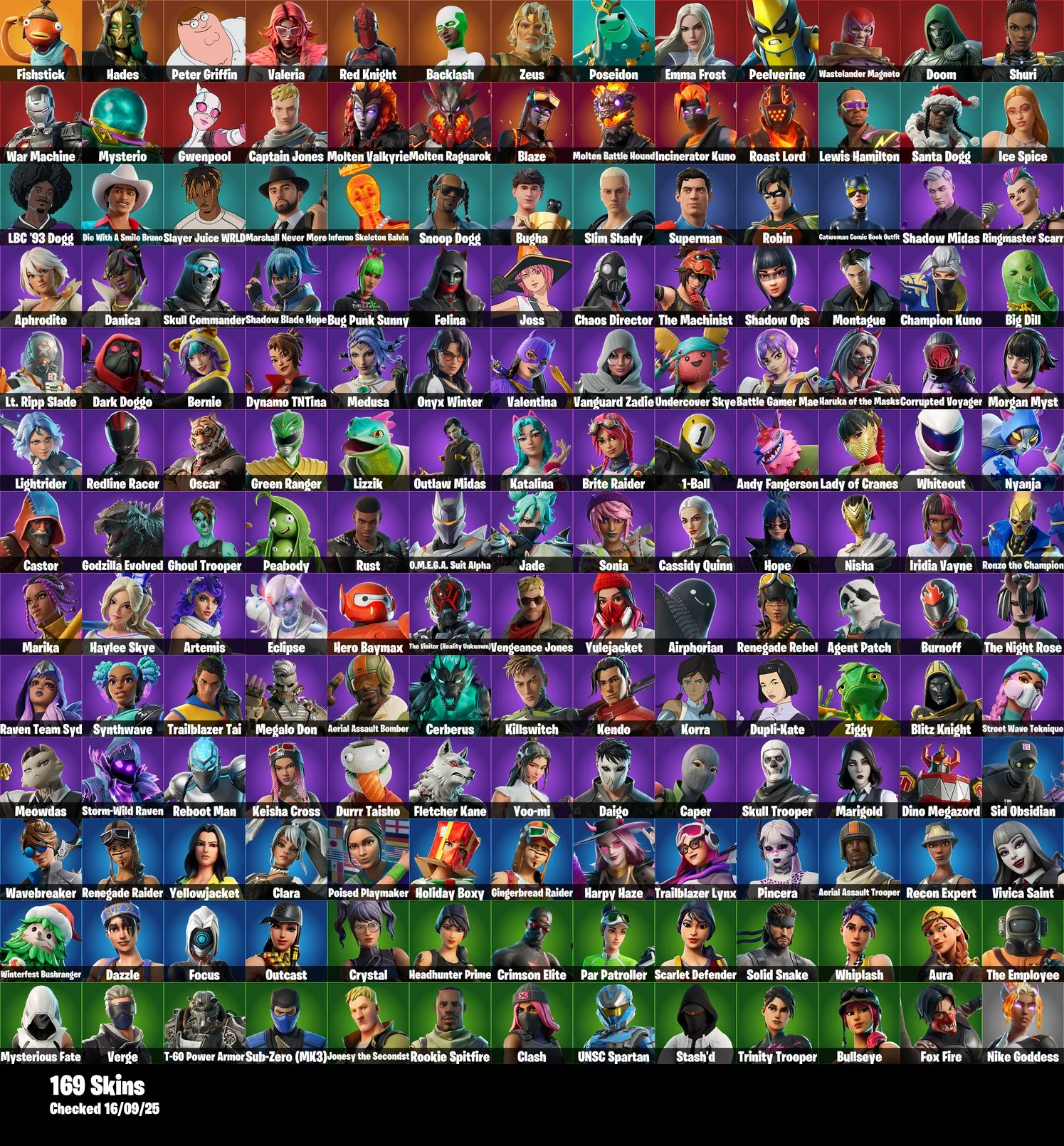 [PC/PSN/XBOX] 169 Skins | Fishstick | Bird Call | It's Complicated | Shadow Midas | Crystal | Ringmaster Scarr | Aphrodite
